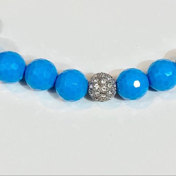 Blue Chunky Beaded Necklace - Picture 4 of 7